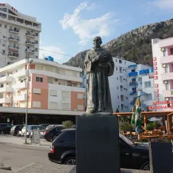 At Zef Pllumi Statue - Shengjin