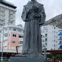 At Zef Pllumi Statue - Shengjin