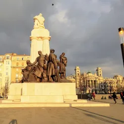 A vibrant street view in Hungary