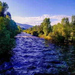 People enjoying the surroundings of Steamboat Springs