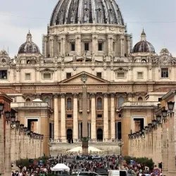 A vibrant street view in Vatican City